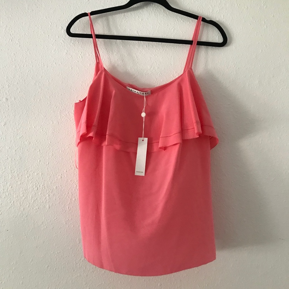 Trina Turk coral silk tank top